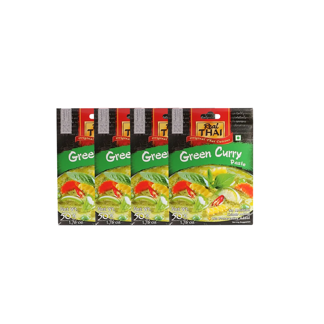 REAL THAI Green Curry Paste, 50g (Pack of 4)