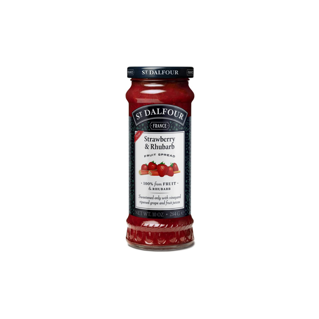 ST DALFOUR Strawberry & Rhubarb Fruit Spread, 284 g