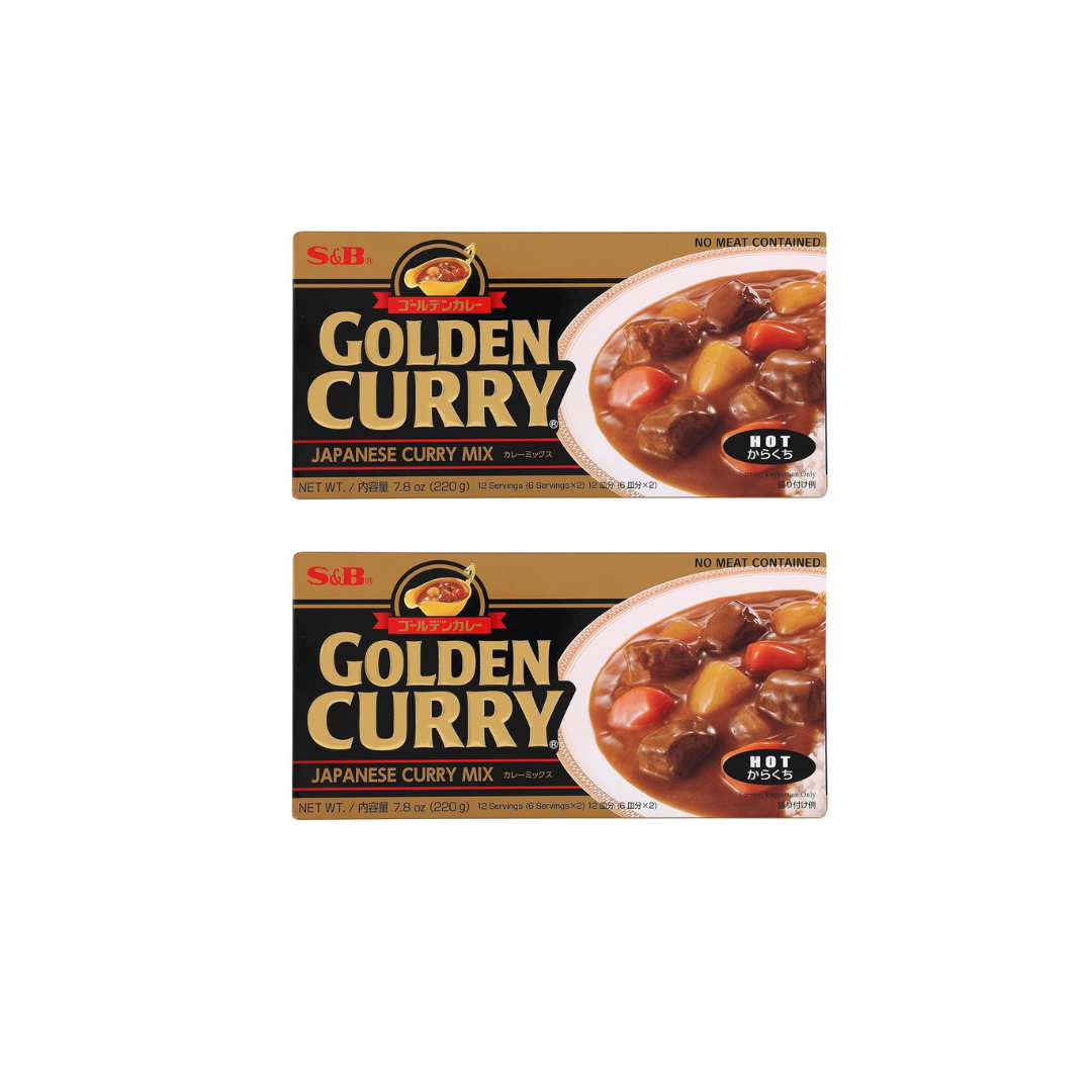 S&B Golden Curry Sauce Mix (Hot) 220g (Pack of 2)