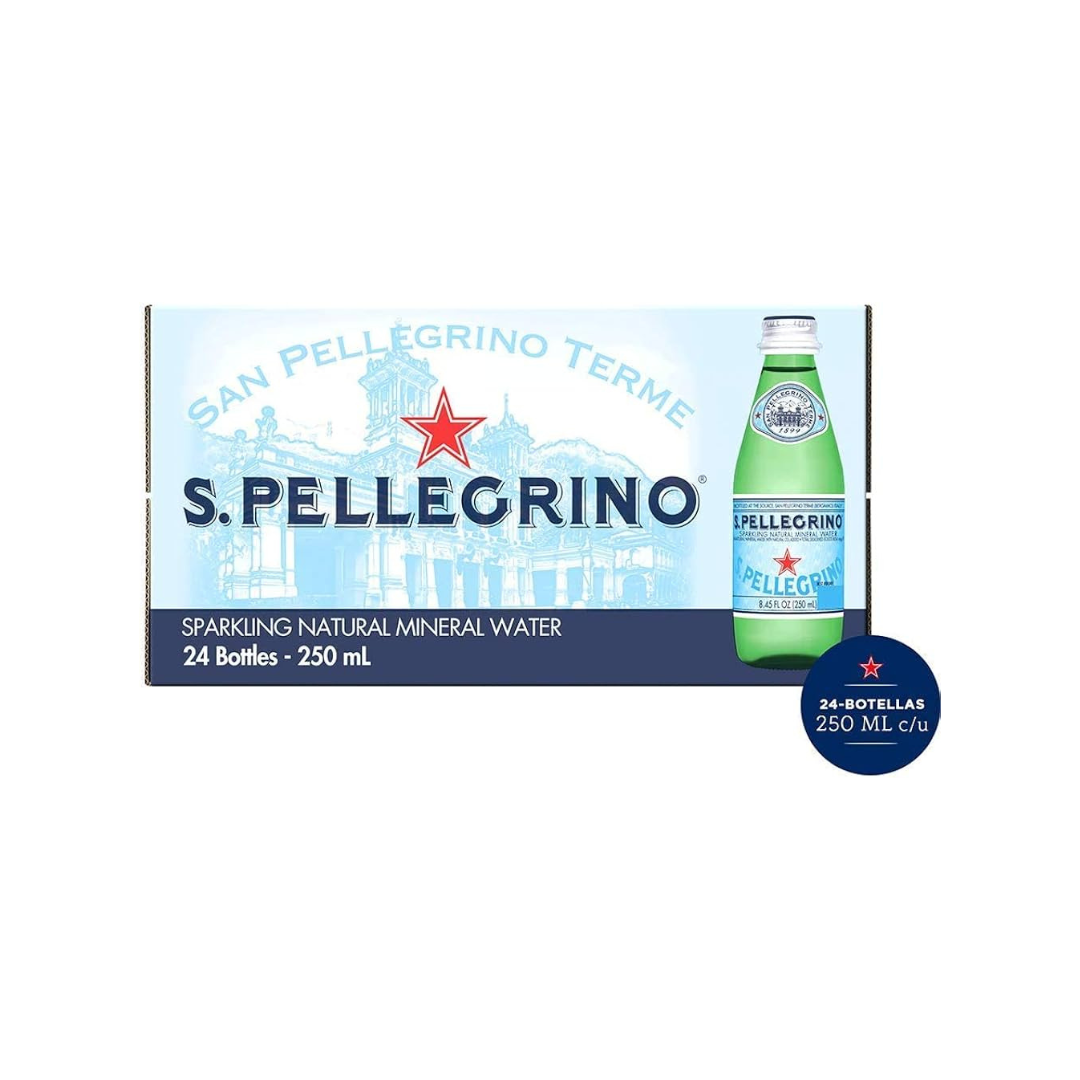 San Pellegrino Carbonated Natural Mineral Water Bottle, 24 X 250 ml 