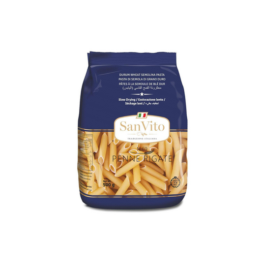 San Vito Durum Wheat Pasta, Penne Rigate (N.69), 500 g