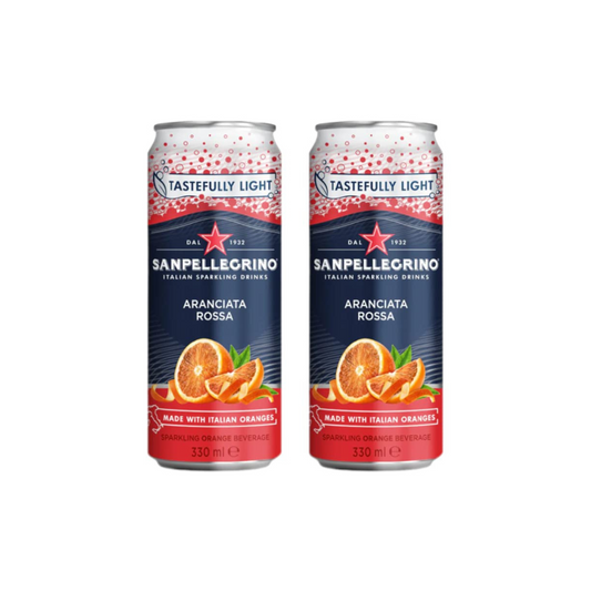 Sanpellegrino Sparkling Blood Orange Cans- Tastefully Light, 330ml (Pack of 2)