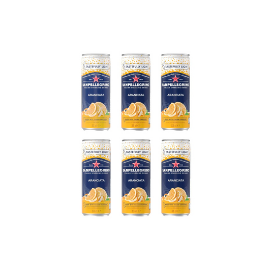 Sanpellegrino, Aranciata Imported Orange Flavour Soft Drink, 330ml, (Pack of 6)