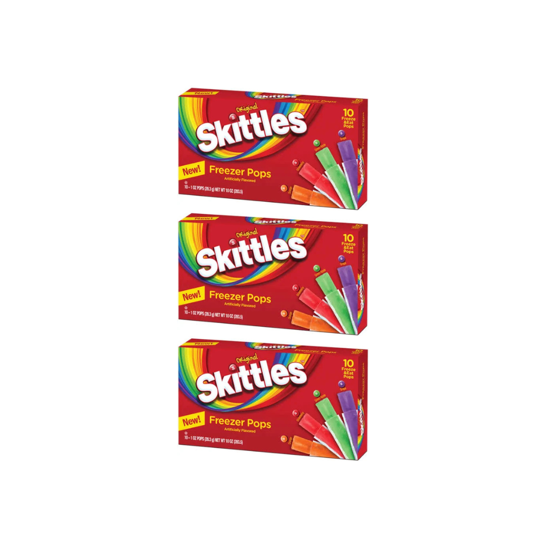 Skittles Freezer Pops, 1.5oz 10ct (Pack of 3) (Imported)