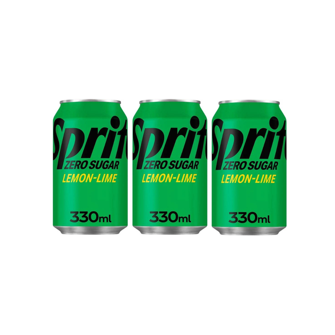 Coca-cola Sprite Zero Sugar  Imported Soft Drink Cans 330ml (Pack of 3)