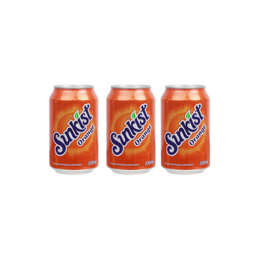 Sunkist Orange Soda drink Imported 330ml (Pack of 3)