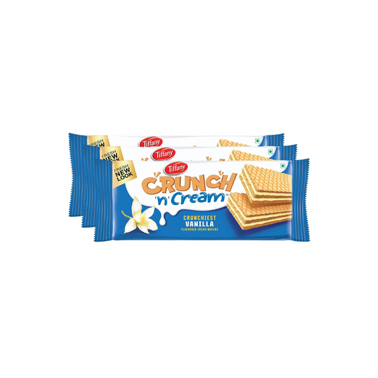 Tiffany Crunch N Cream Wafer Sandwich Vanilla 135g (pack of 3)