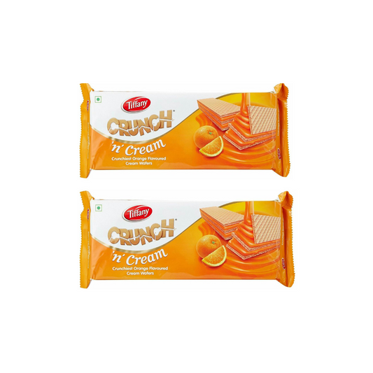 Tiffany Wafers Crunch N Cream Crunchiest Sandwich Orange Flavored 150g (pack of 2)