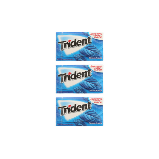 Trident Sugar-Free Original Flavoured Gum 14 Sticks 26g (Pack of 3) 