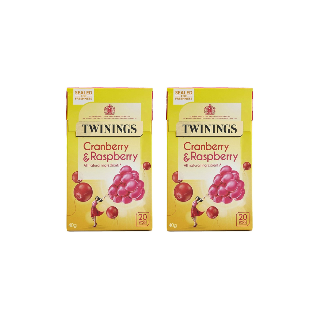 Twinings Cranberry & Raspberry Green Tea, 40 G (Pack of 2)