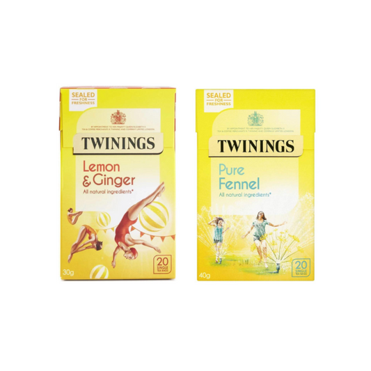 Twinings Lemon and Ginger Tea 20 Teabags + Twinings Pure Fennel Tea 20 Tea Bags, 40g (Combo Pack)