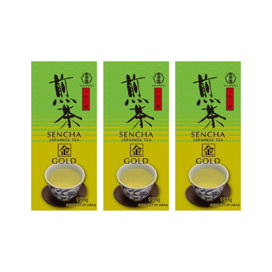 Ujinotsuyu Sencha Green Tea Leaves (Gold) 100g - Pack of 3