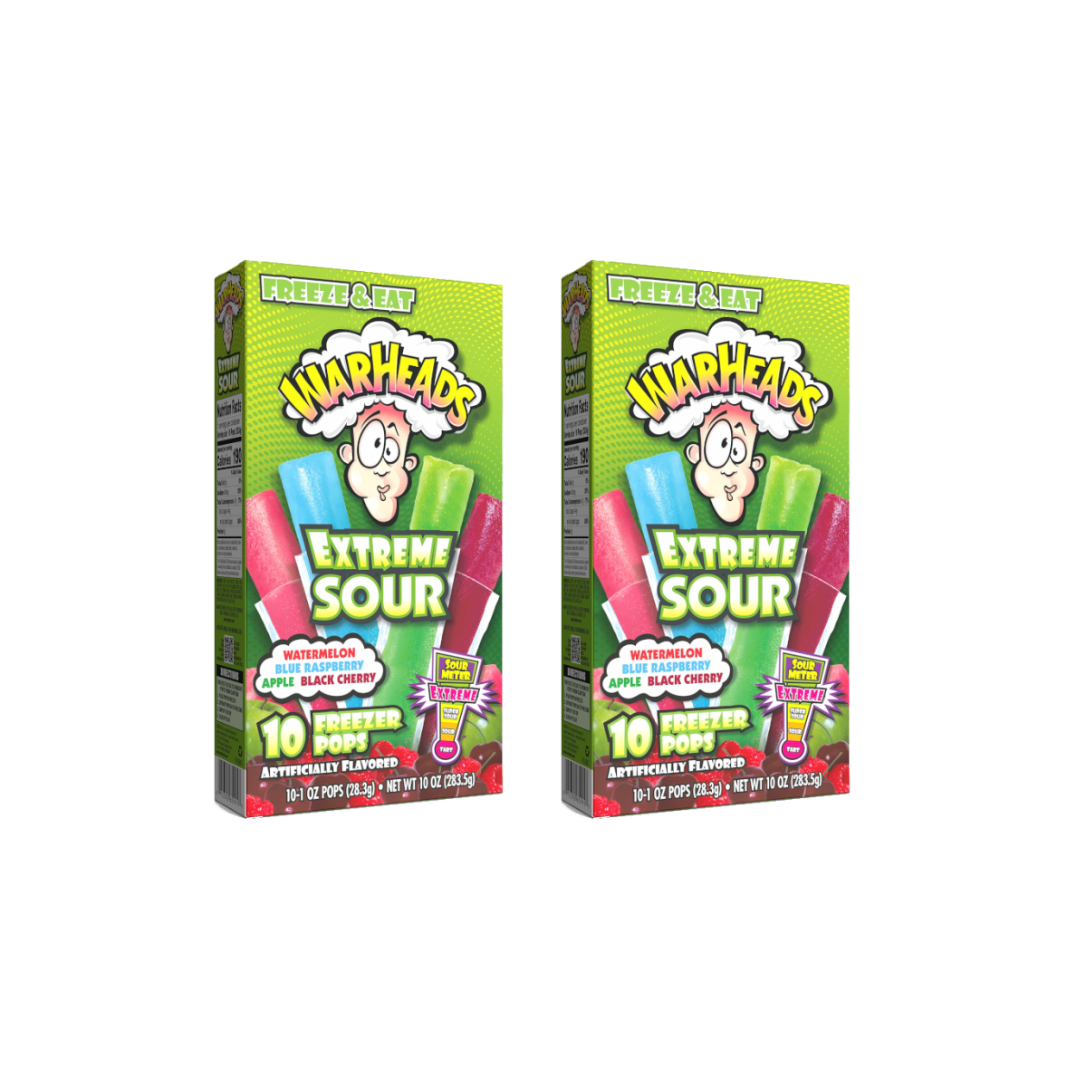 Warheads Extreme Sour Freezer Pops -2 pack (Imported)