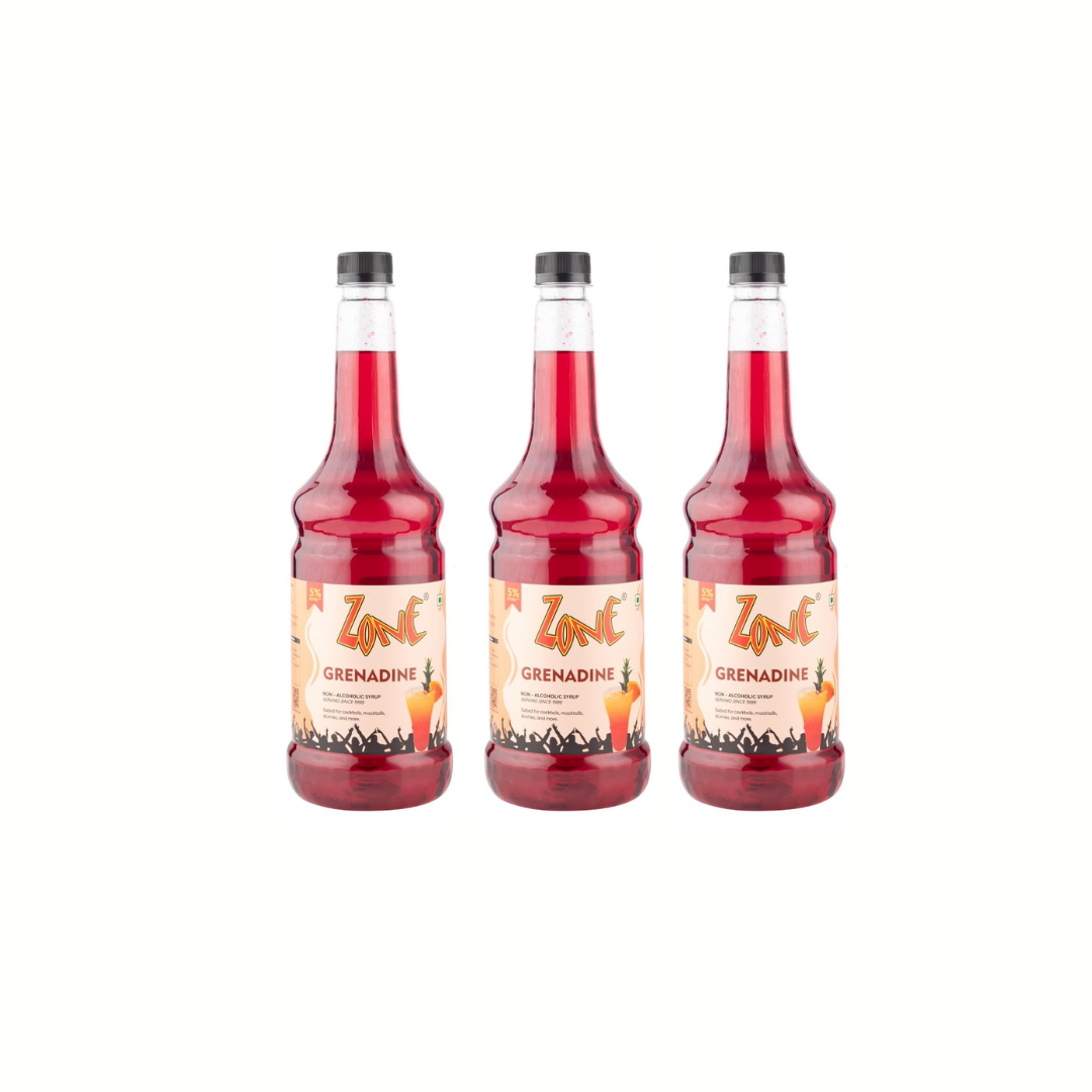 Zone Grenadine Flavored Syrup 1050ml (Pack of 3)