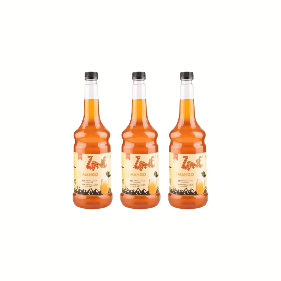 Zone Mango Flavored Syrup 1050ml (Pack of 3) 