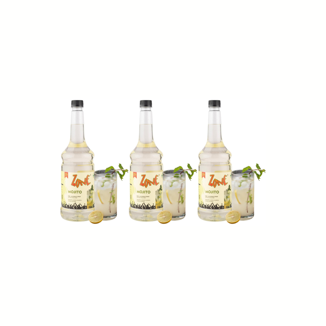 Zone Mojito Flavored Syrup 1050ml (Pack of 3) 