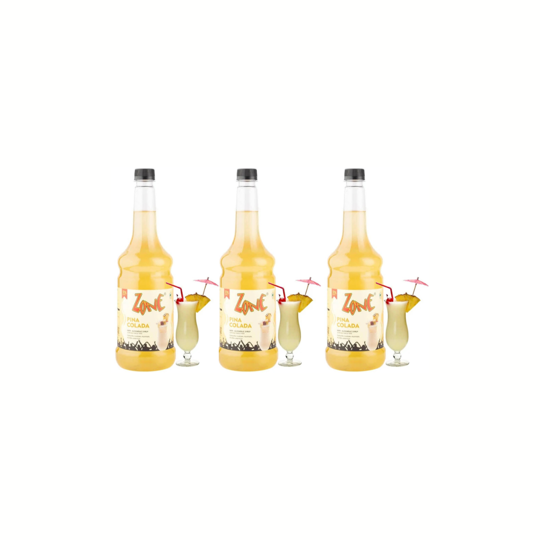 Zone Pina Colada Flavored Syrup 1050ml (Pack of 3) 