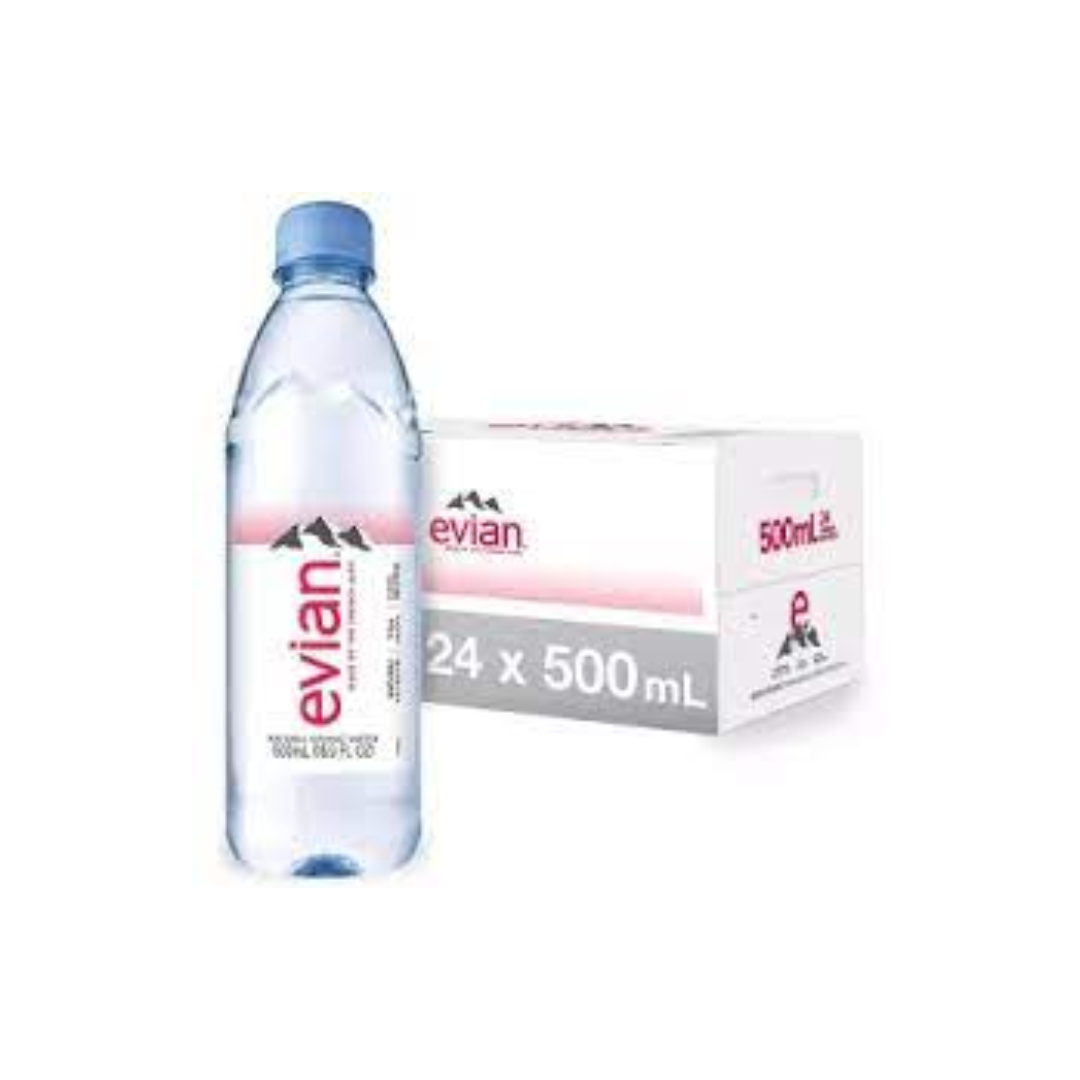 Buy Evian Natural Mineral Water Bottle, 500 ml (Pack of 24 Bottle) 